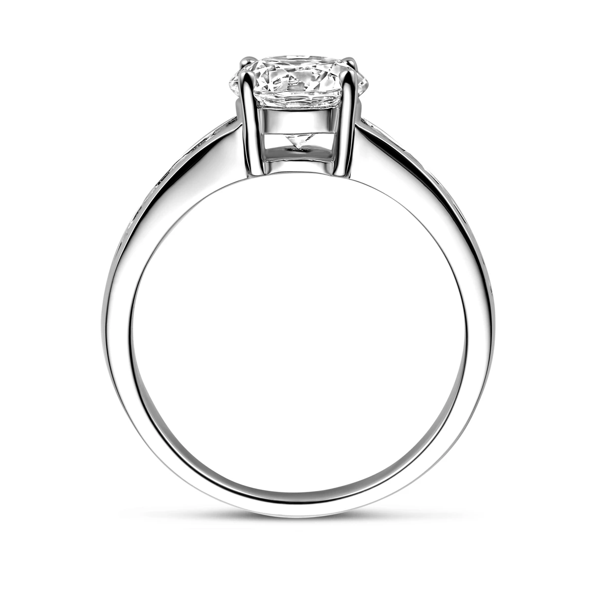 ring zirkonia zilver gerhodineerd