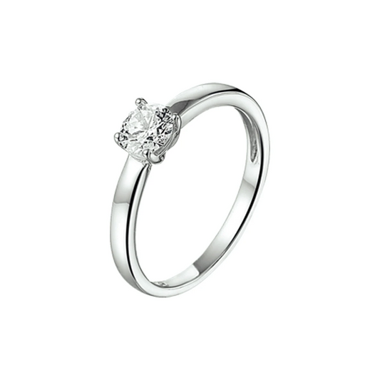 ring zirkonia zilver gerhodineerd