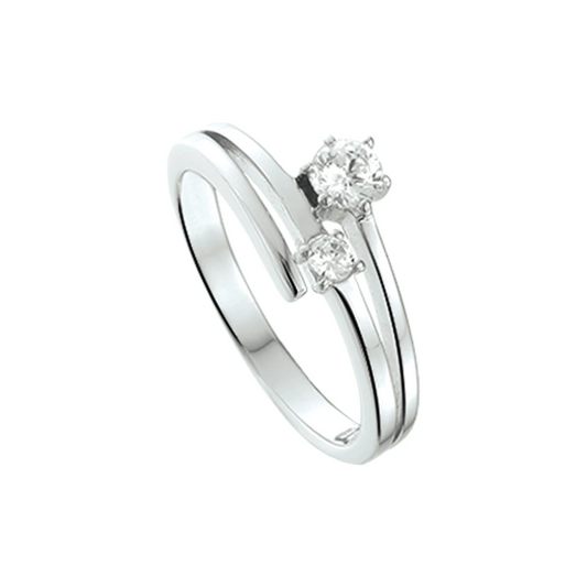 ring zirkonia zilver gerhodineerd
