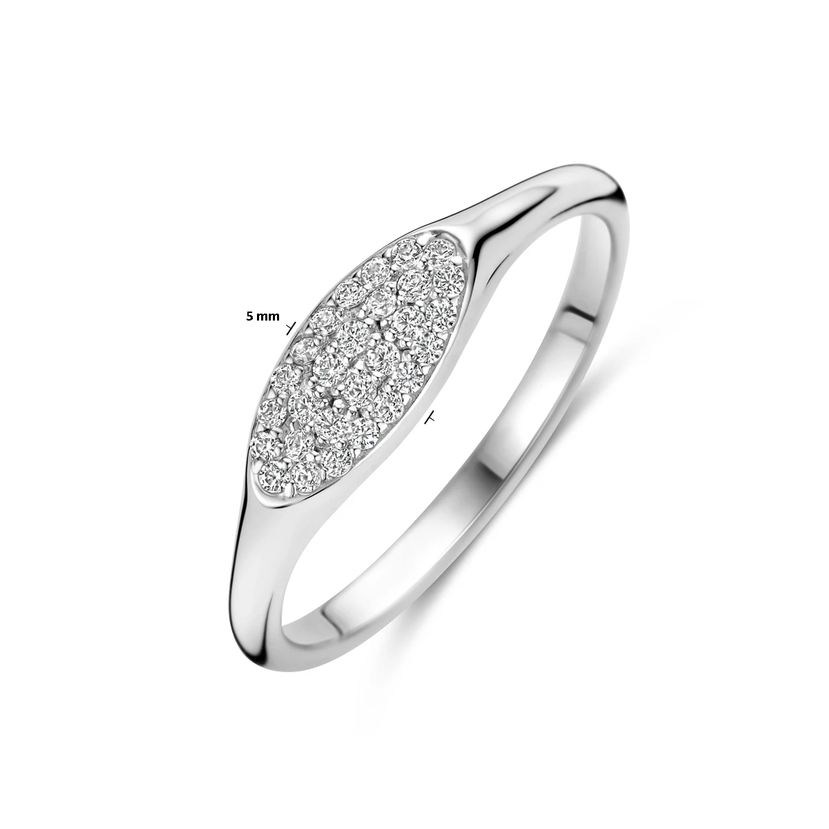 ring zirkonia zilver gerhodineerd