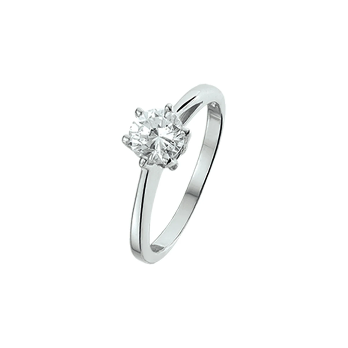 ring zirkonia zilver gerhodineerd
