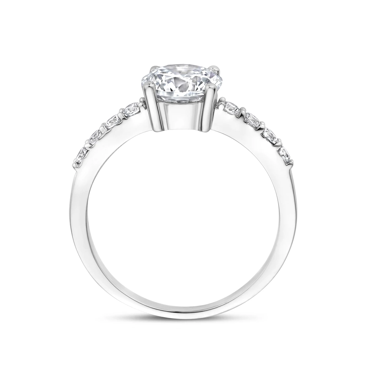 ring zirkonia zilver gerhodineerd