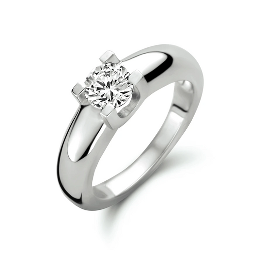 ring zirkonia zilver gerhodineerd