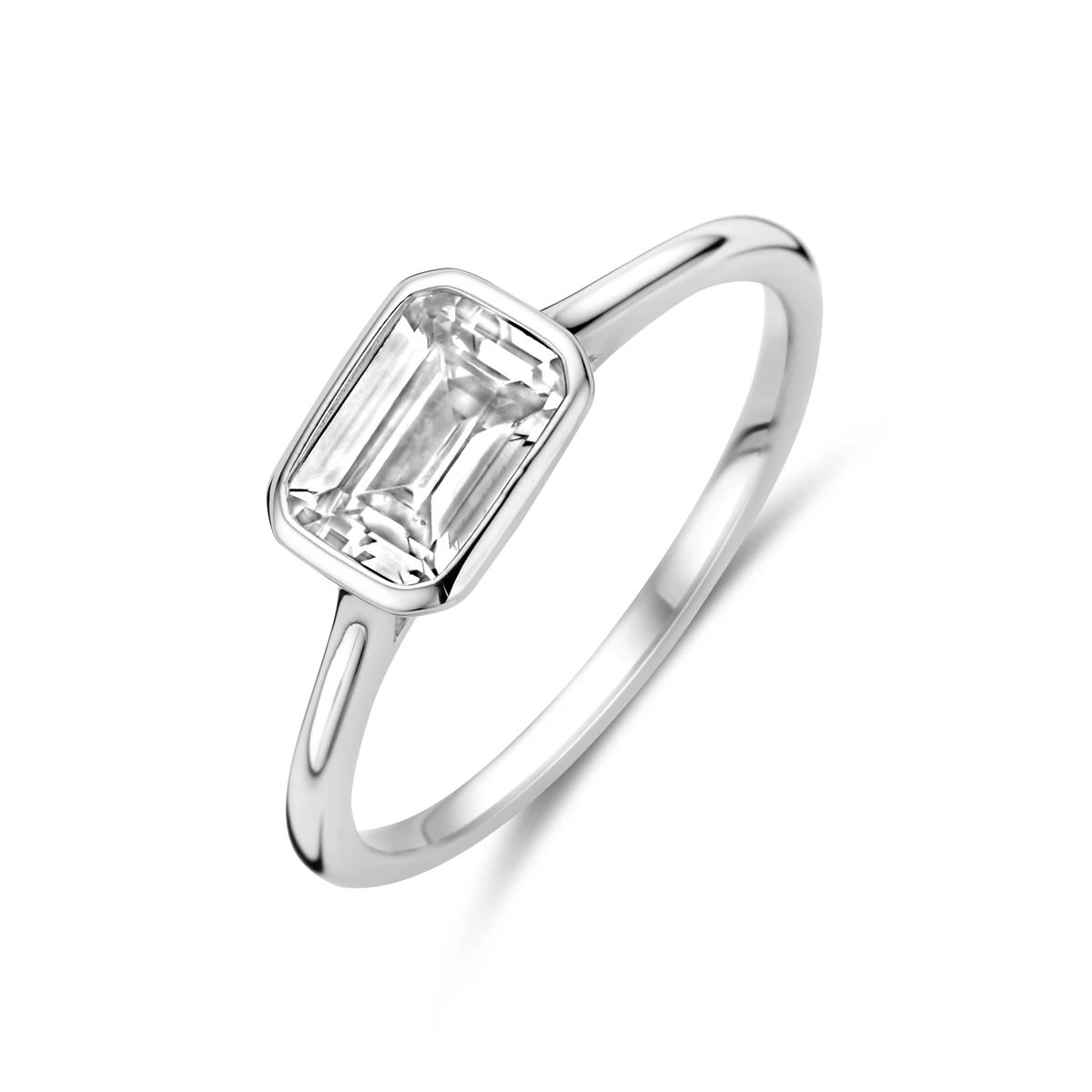 ring zirkonia zilver gerhodineerd