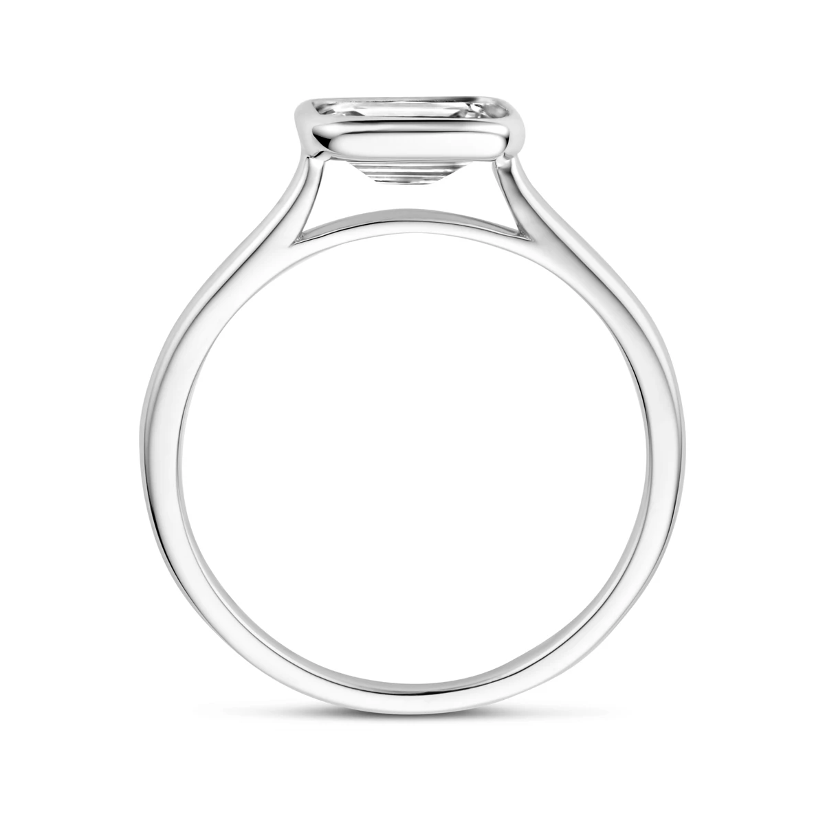 ring zirkonia zilver gerhodineerd