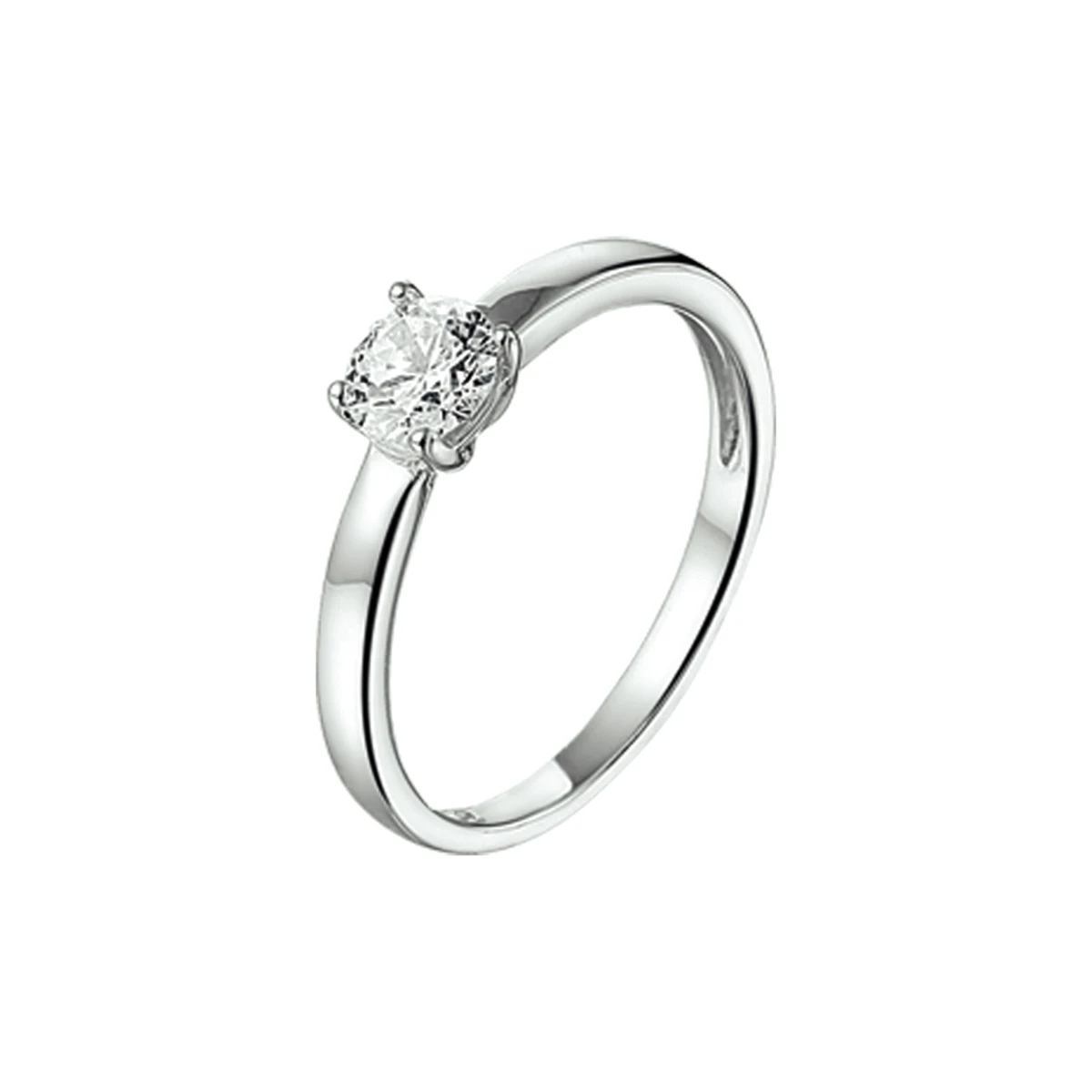 ring zirkonia zilver gerhodineerd