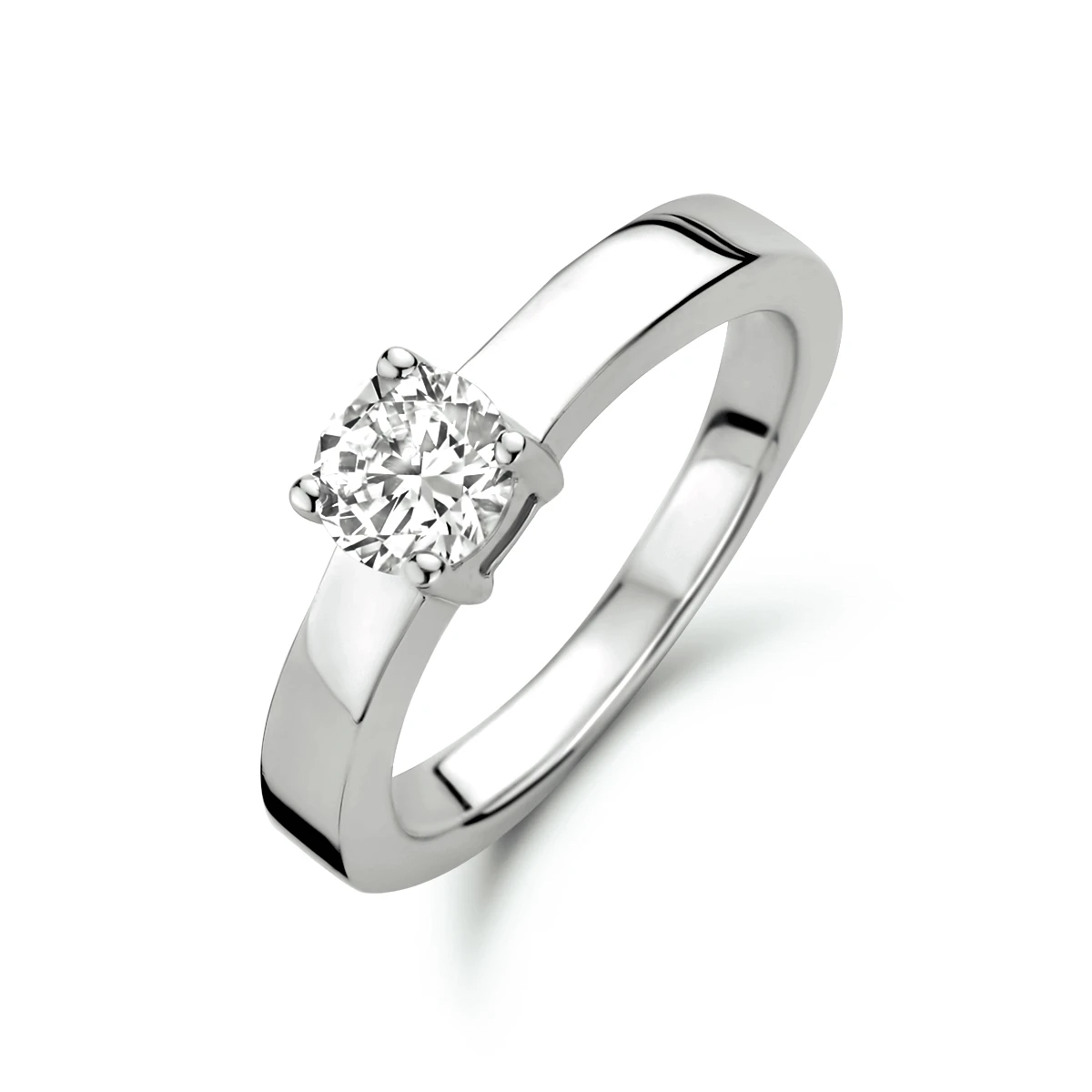 ring zirkonia zilver gerhodineerd