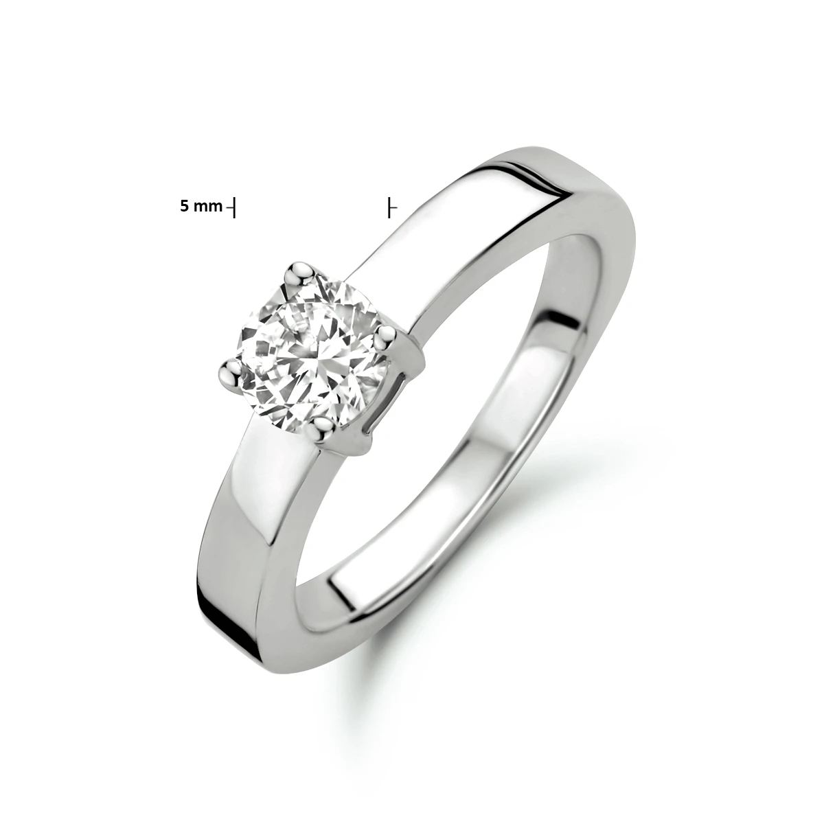 ring zirkonia zilver gerhodineerd