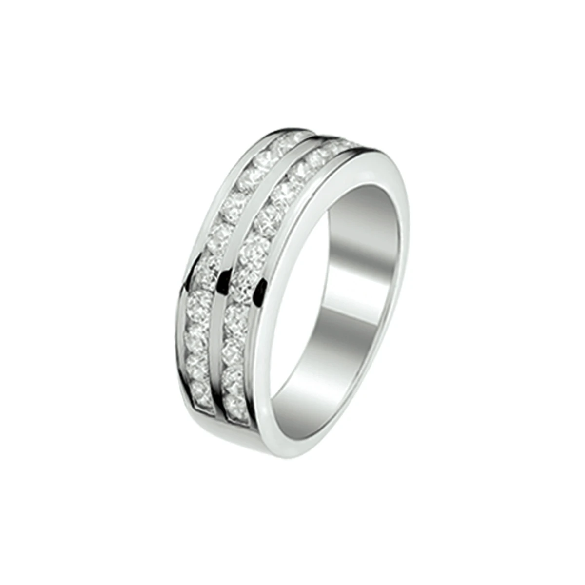 ring zirkonia zilver gerhodineerd