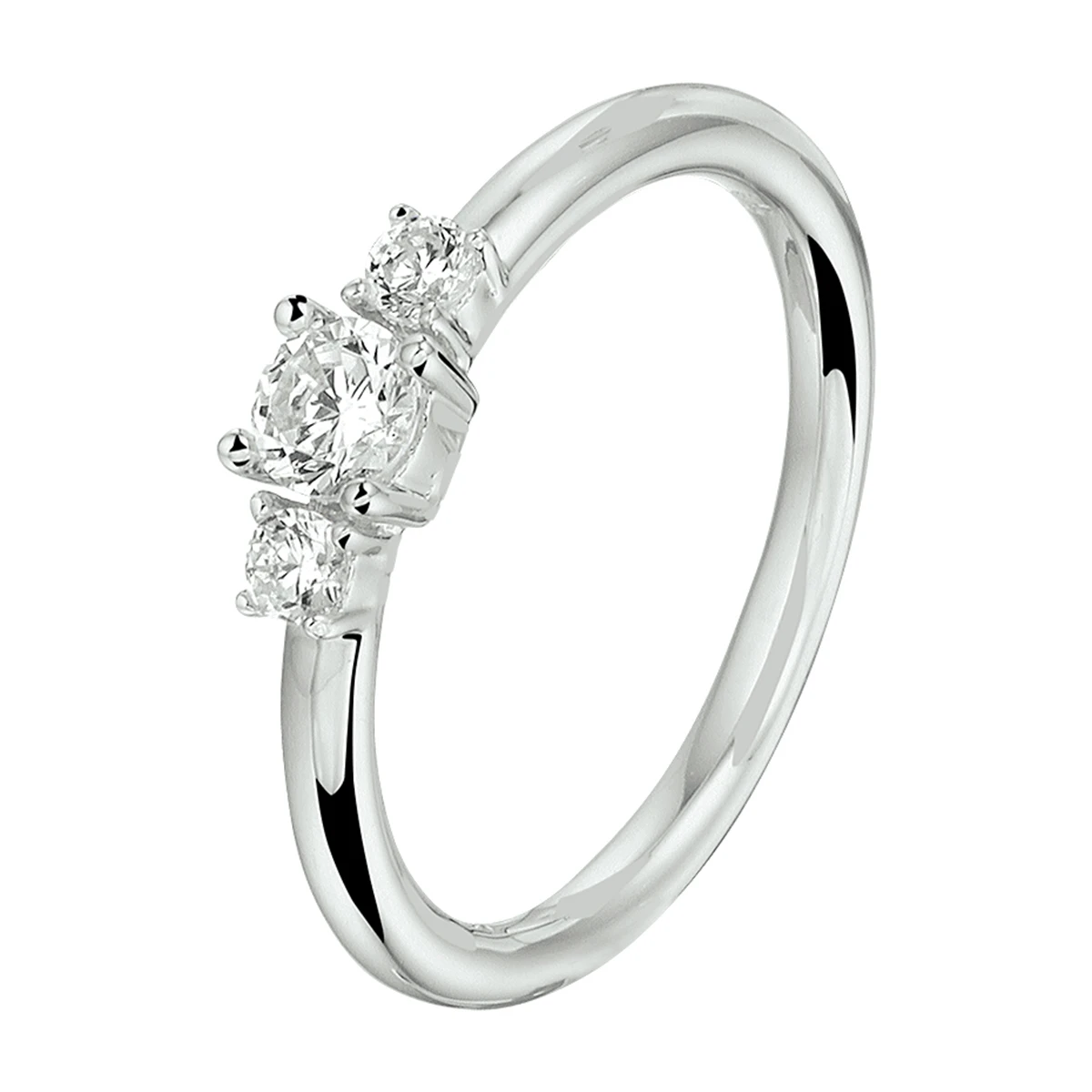ring zirkonia zilver gerhodineerd