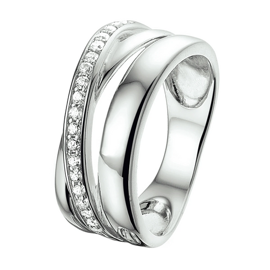 ring zirkonia zilver gerhodineerd