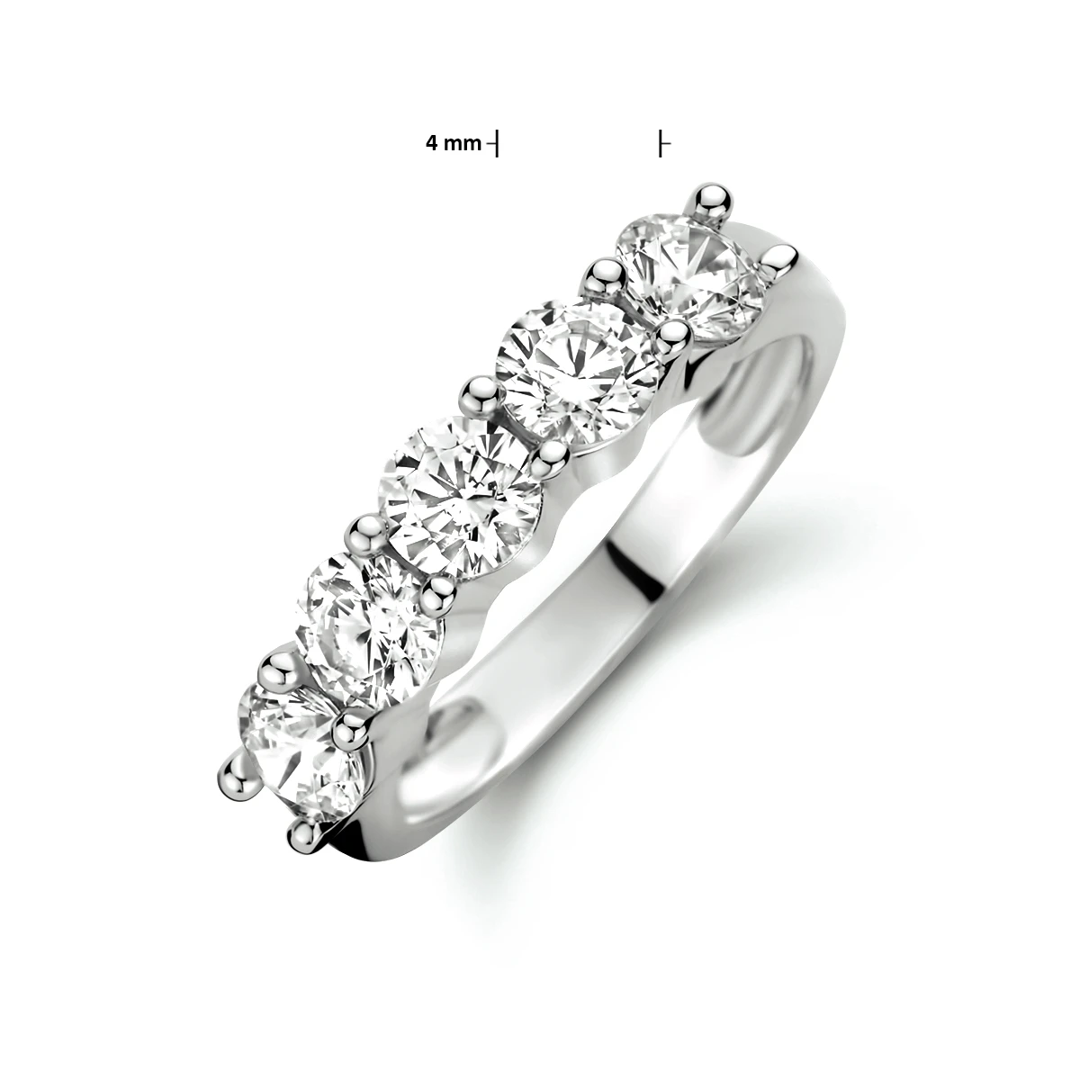 ring zirkonia zilver gerhodineerd