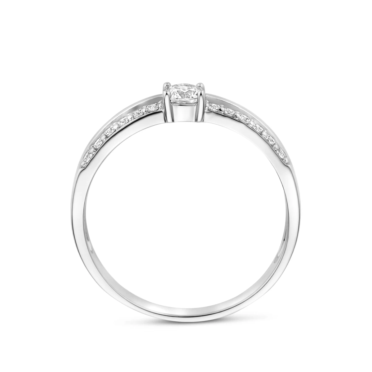 ring zirkonia zilver gerhodineerd