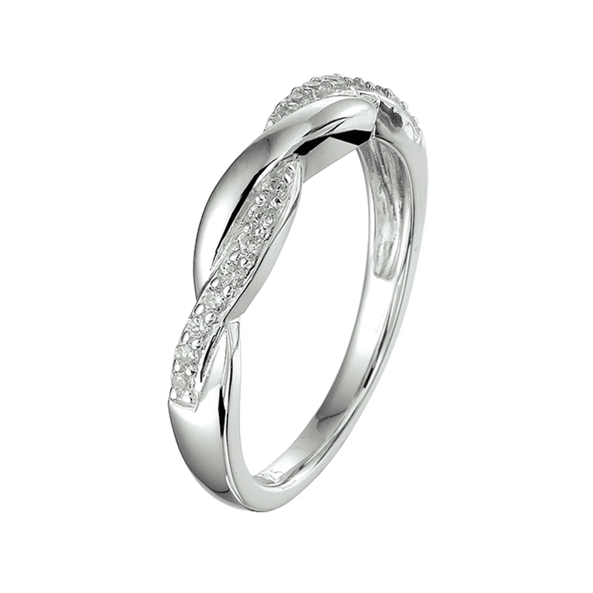 ring zirkonia zilver gerhodineerd
