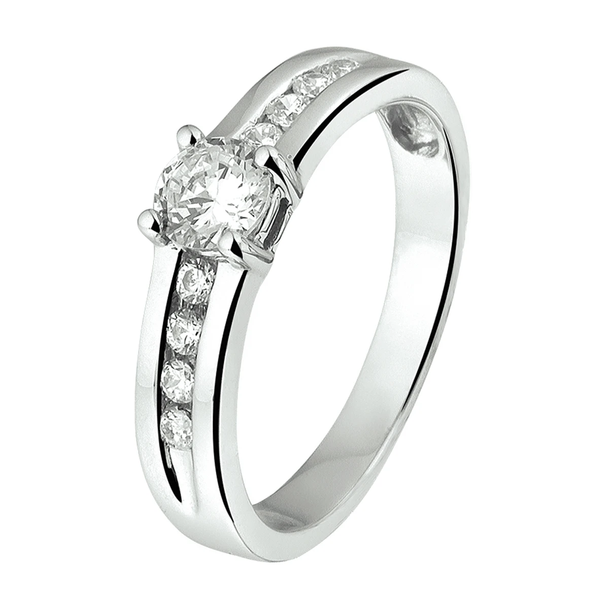ring zirkonia zilver gerhodineerd