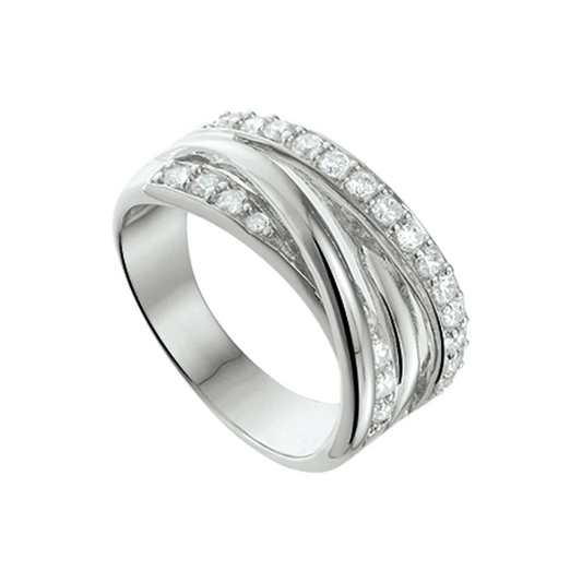 ring zirkonia zilver gerhodineerd