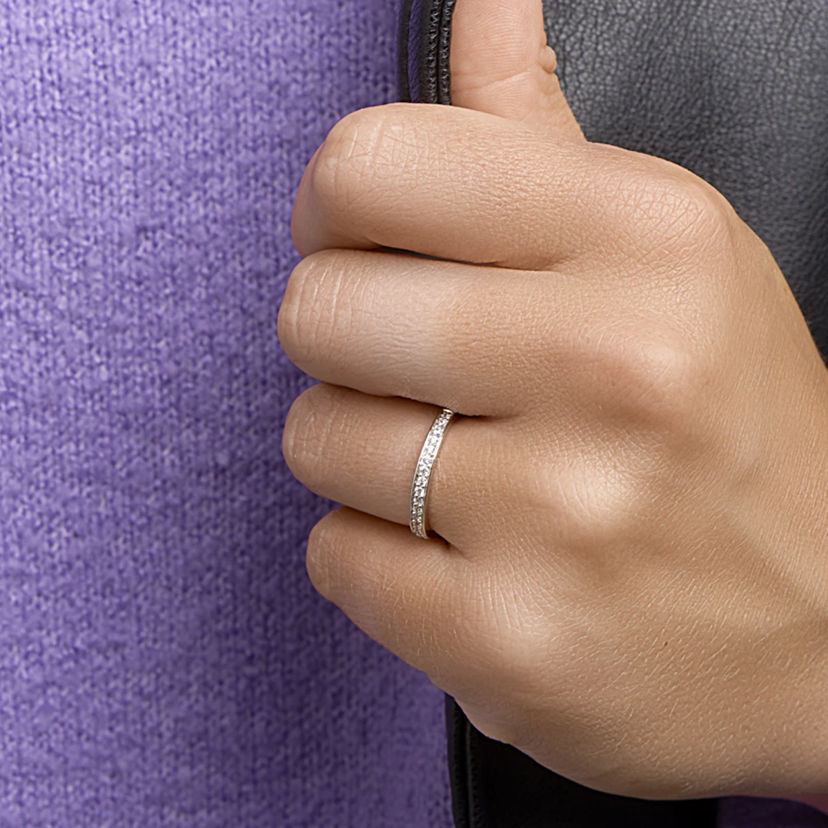 ring zirkonia zilver gerhodineerd