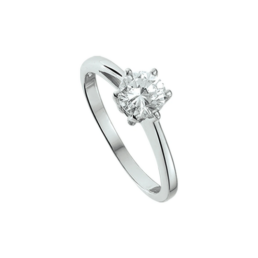 ring zirkonia zilver gerhodineerd
