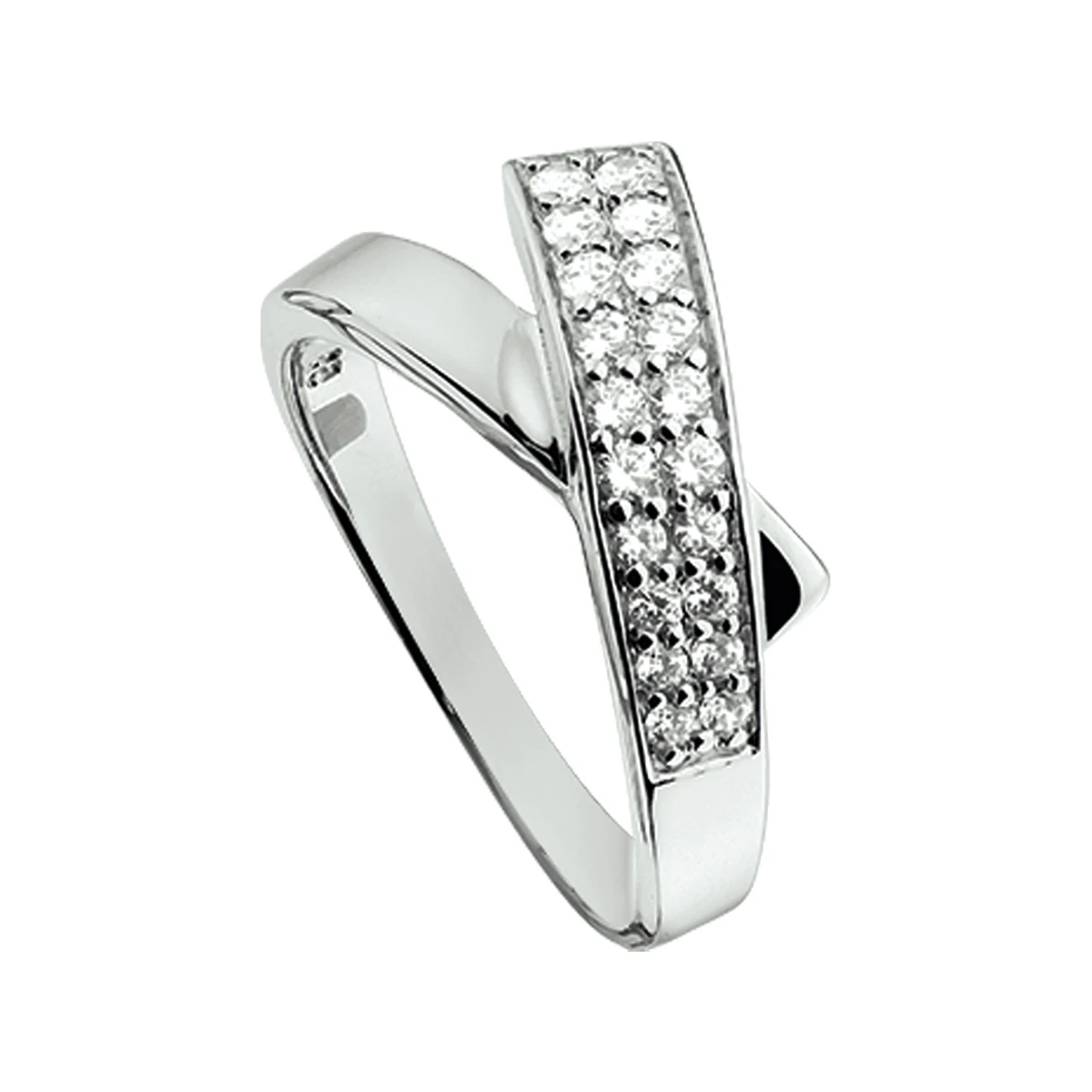 ring zirkonia zilver gerhodineerd