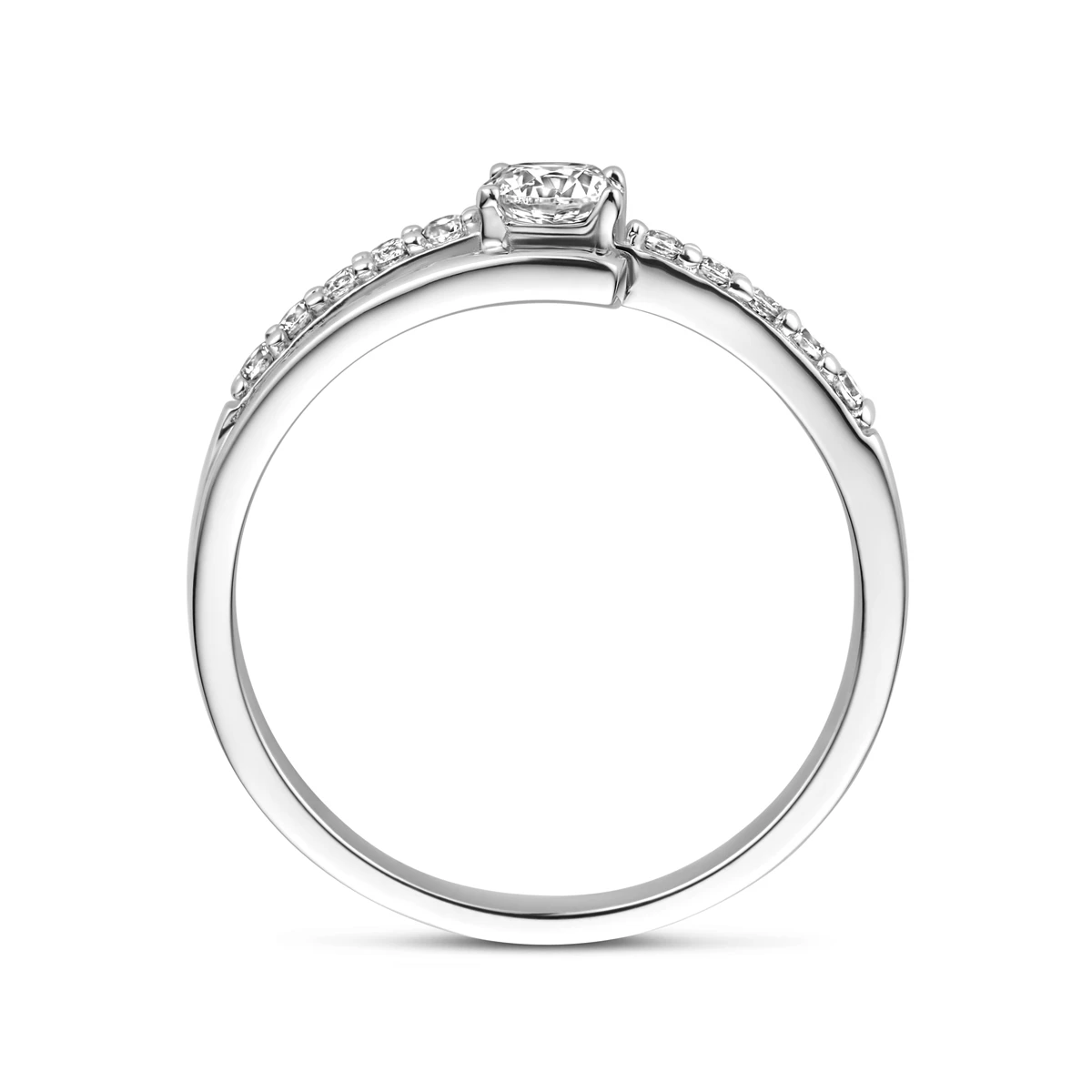 ring zirkonia zilver gerhodineerd