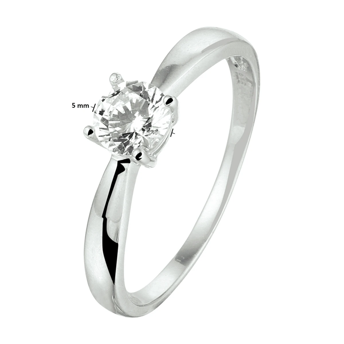 ring zirkonia zilver gerhodineerd