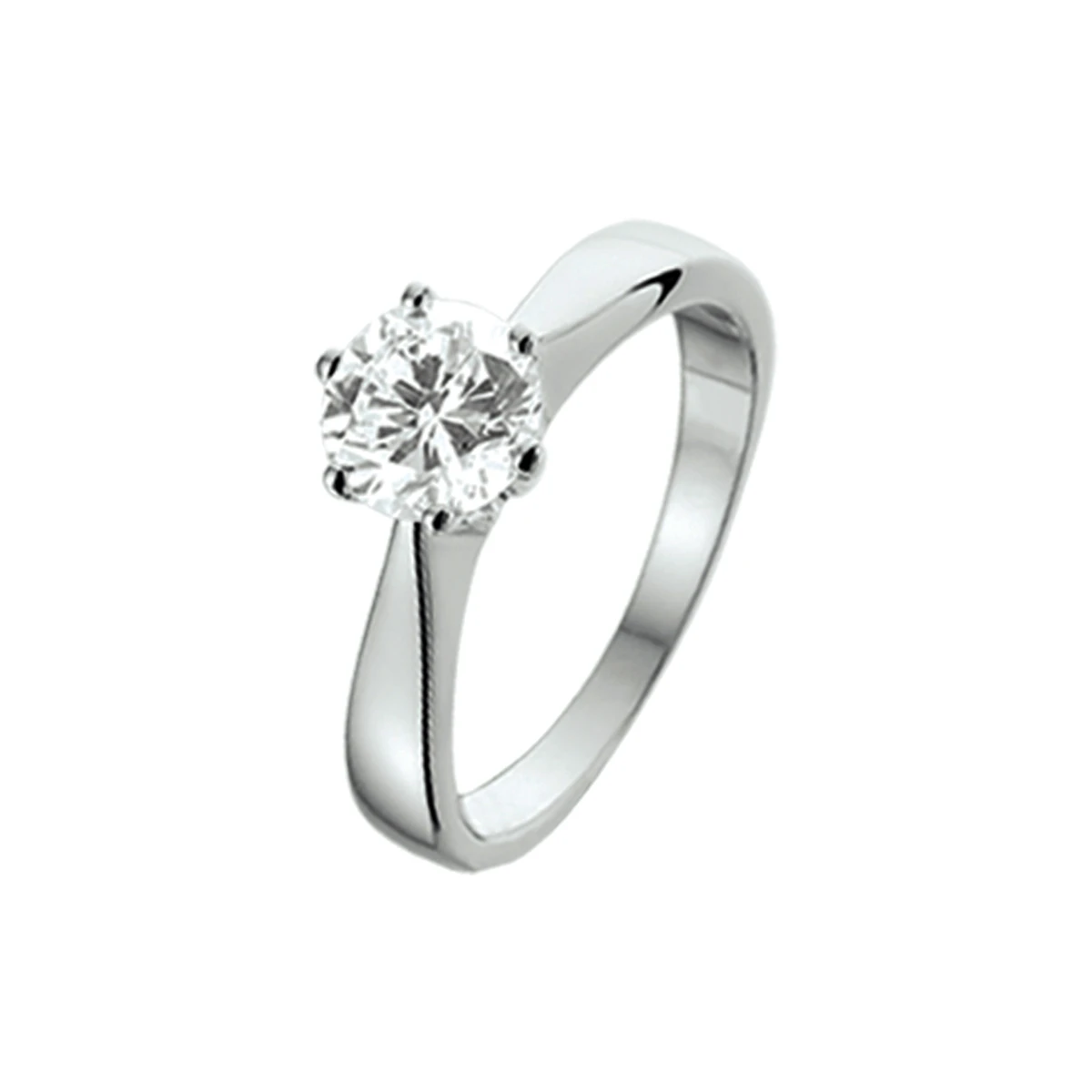 ring zirkonia zilver gerhodineerd