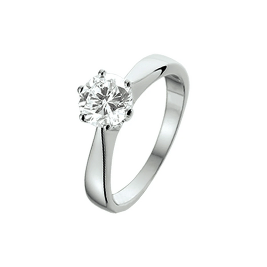 ring zirkonia zilver gerhodineerd
