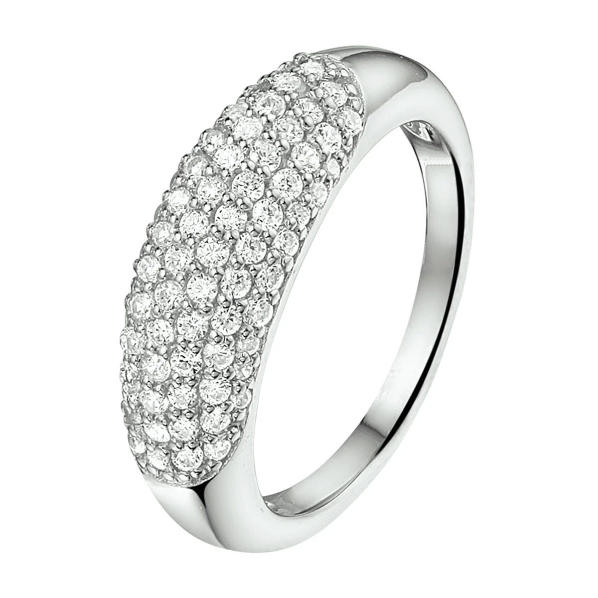 ring zirkonia zilver gerhodineerd