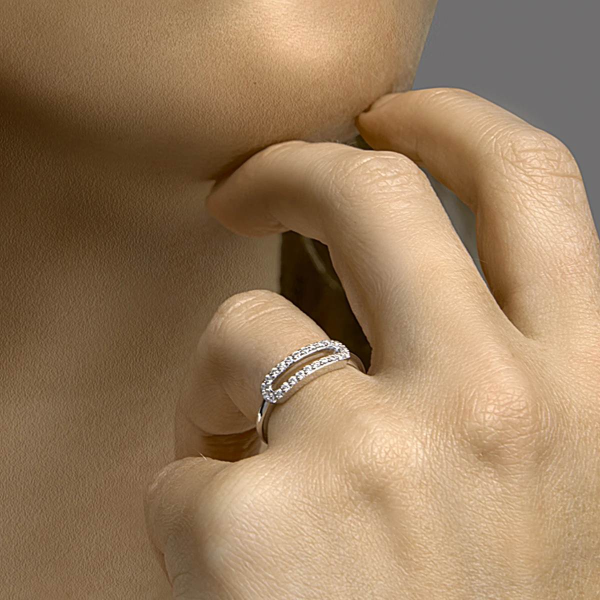 ring zirkonia zilver gerhodineerd