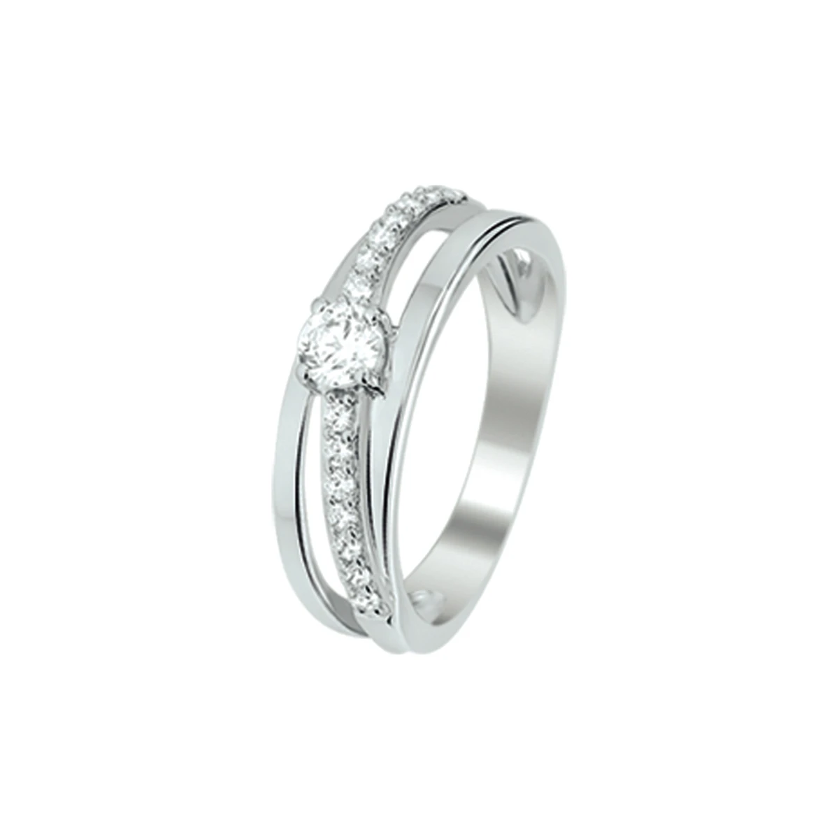 ring zirkonia zilver gerhodineerd