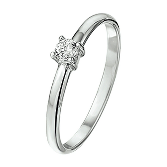 ring zirkonia zilver gerhodineerd