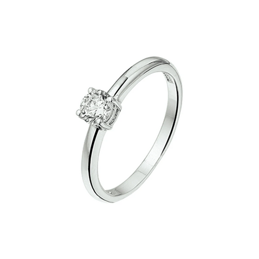 ring zirkonia zilver gerhodineerd