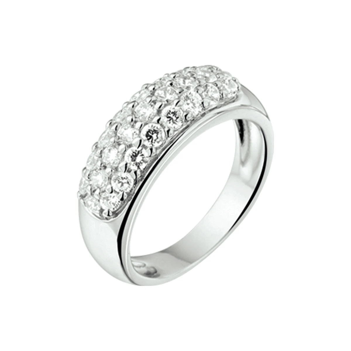 ring zirkonia zilver gerhodineerd