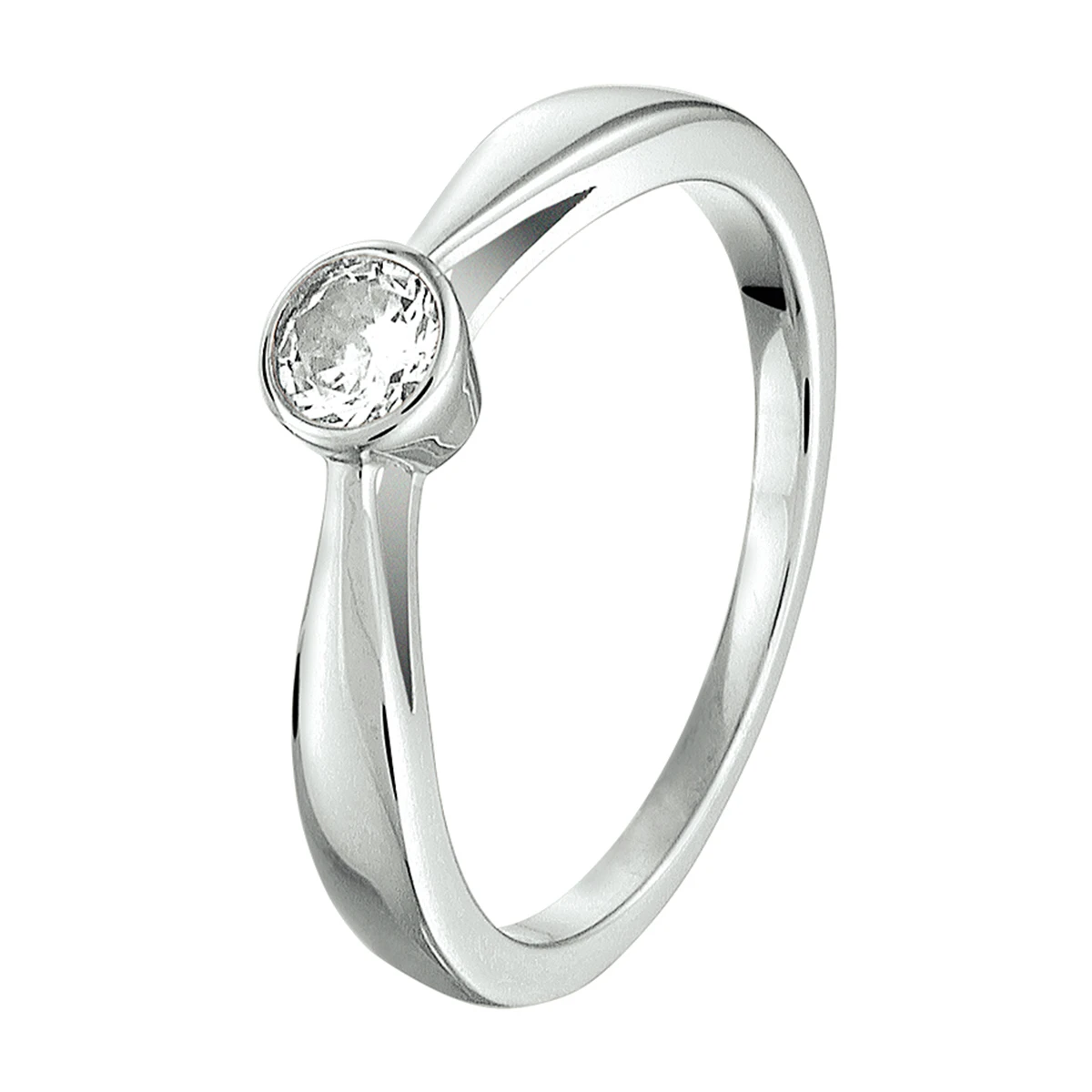 ring zirkonia zilver gerhodineerd