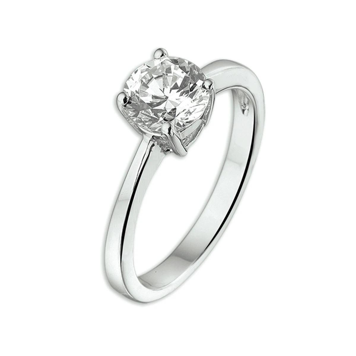 ring zirkonia zilver gerhodineerd