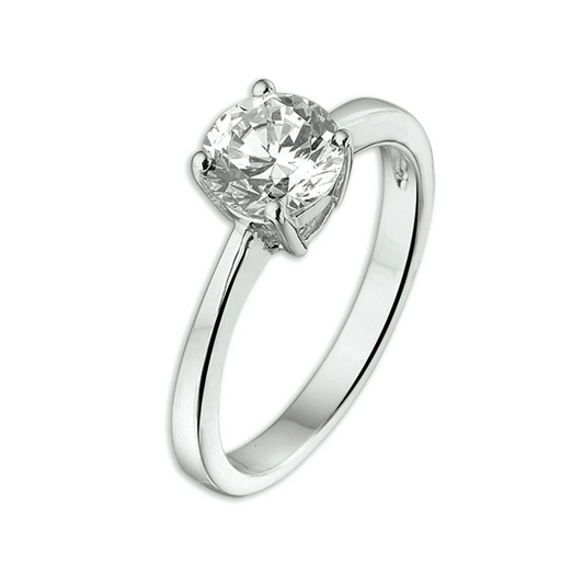 ring zirkonia zilver gerhodineerd