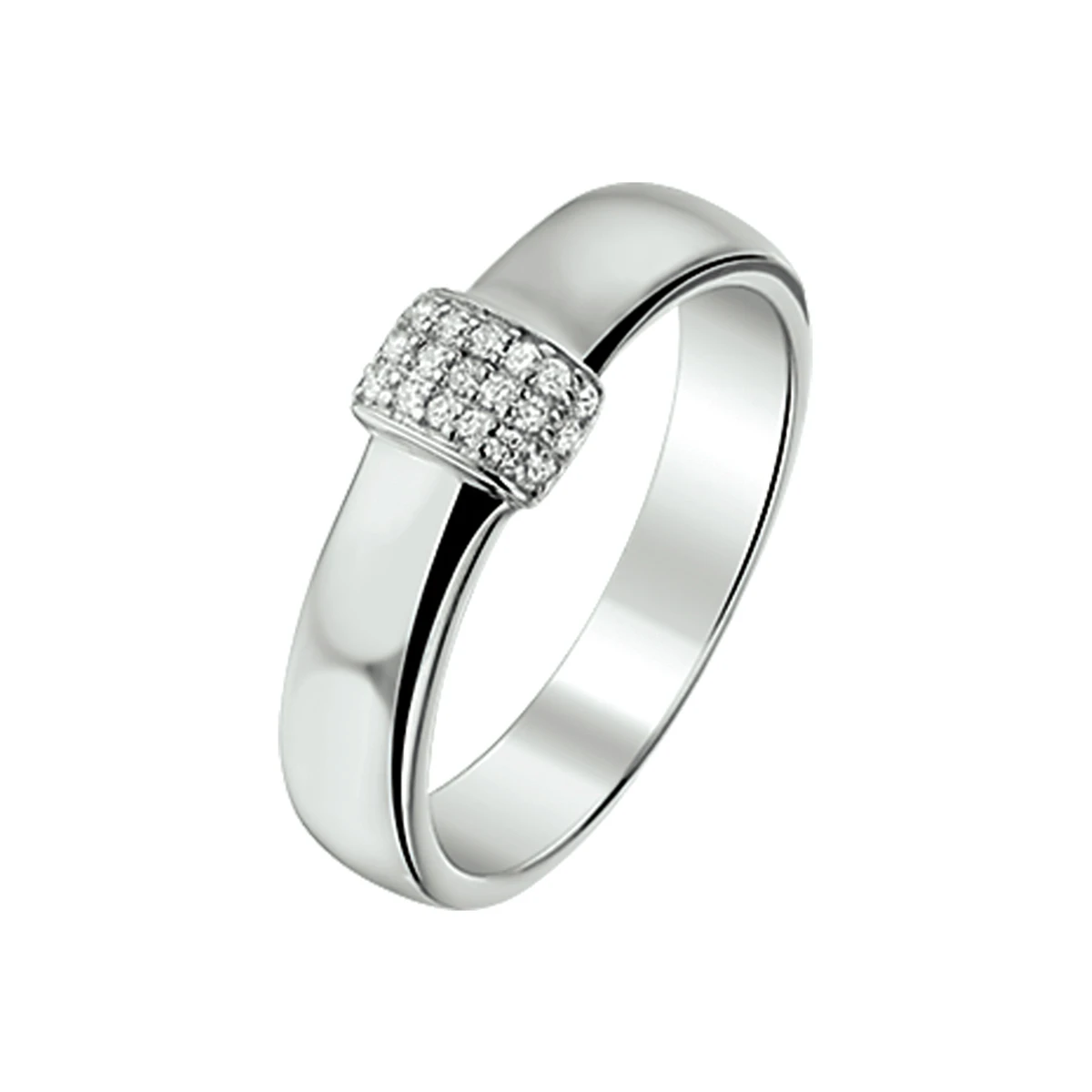 ring zirkonia zilver gerhodineerd