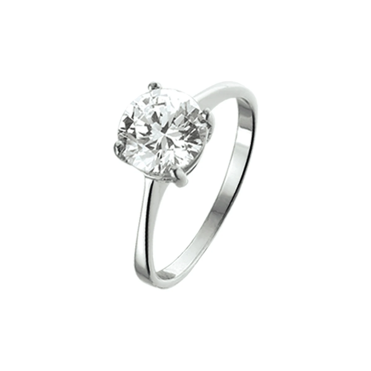 ring zirkonia zilver gerhodineerd