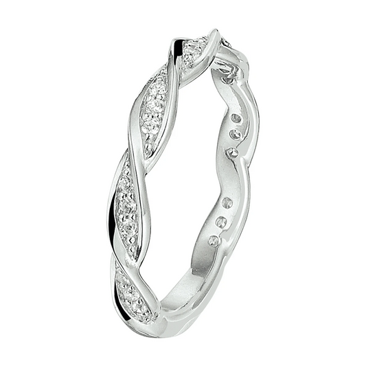 ring zirkonia zilver gerhodineerd