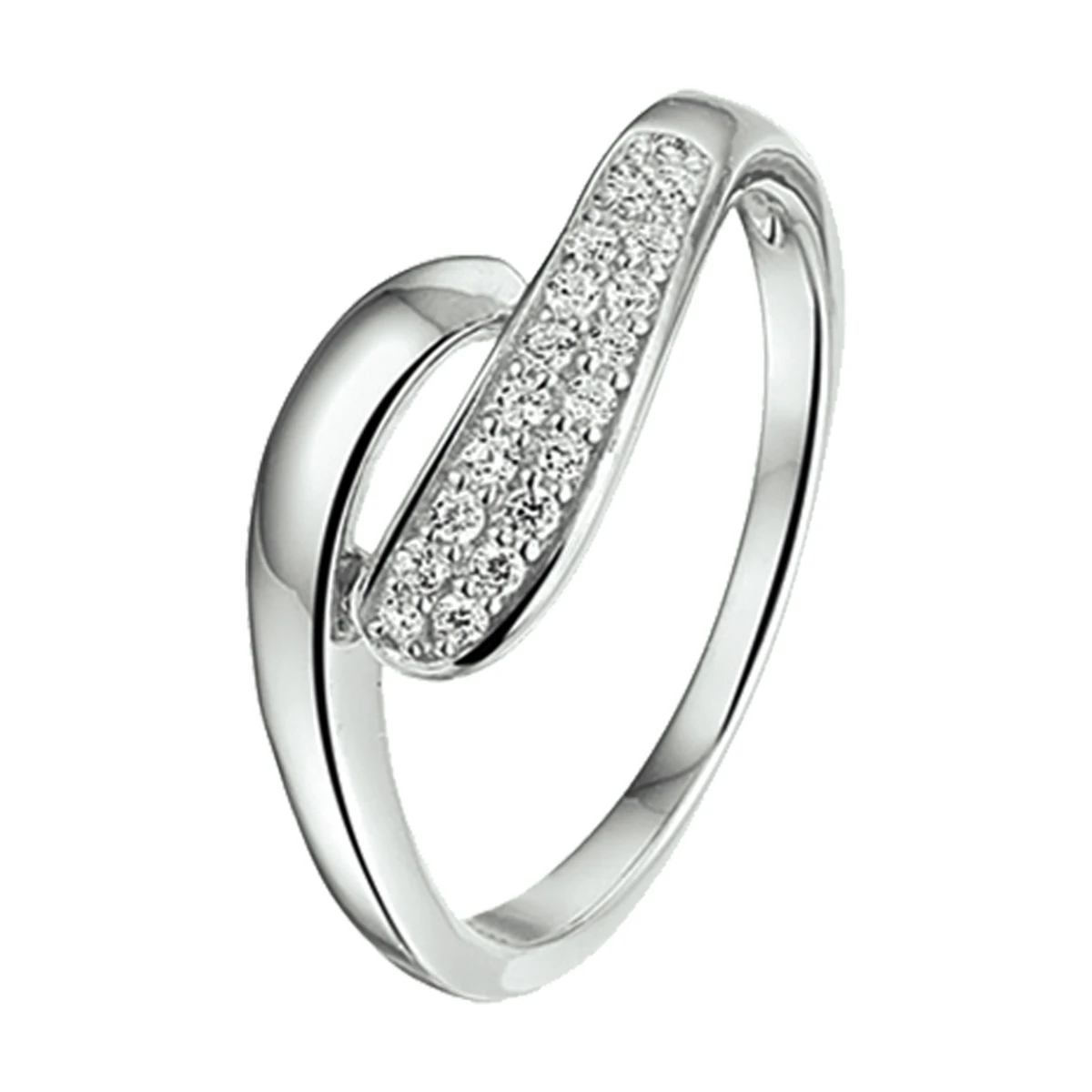 ring zirkonia zilver gerhodineerd