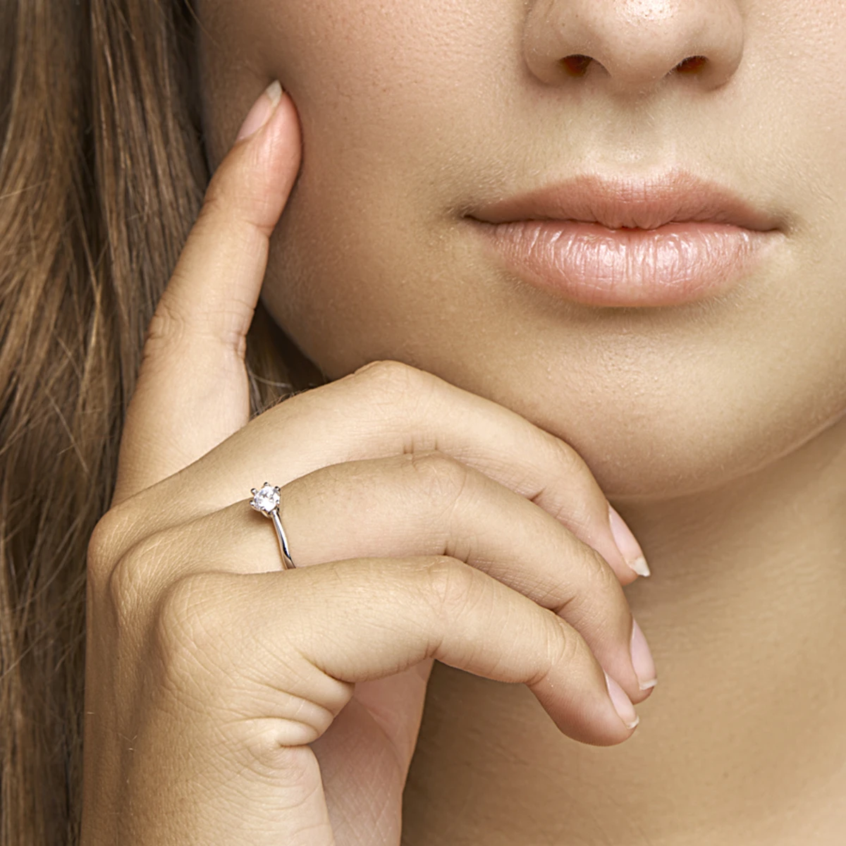 ring zirkonia zilver gerhodineerd