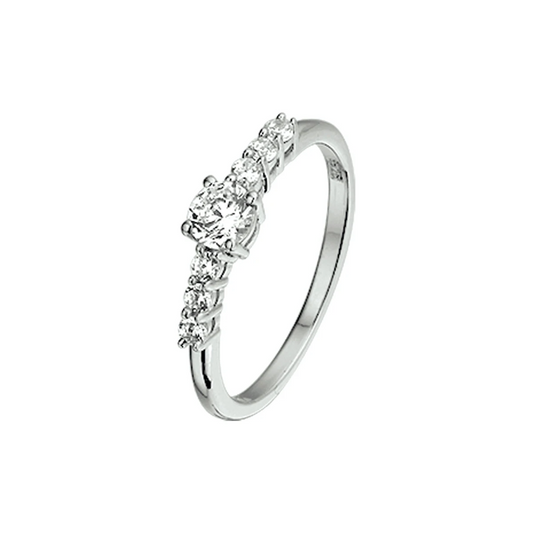 ring zirkonia zilver gerhodineerd