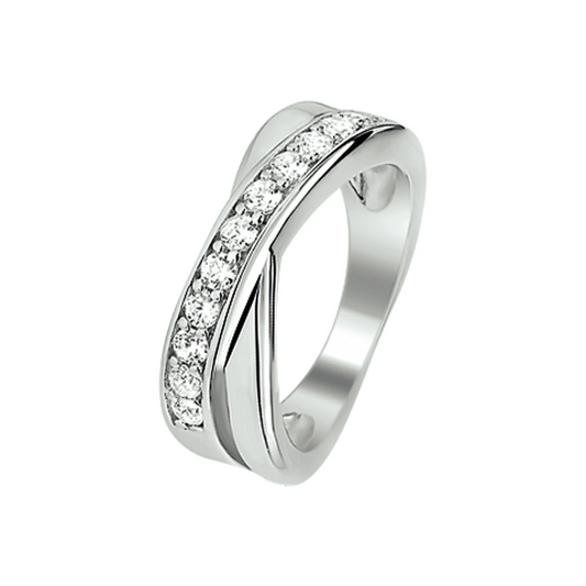 ring zirkonia zilver gerhodineerd