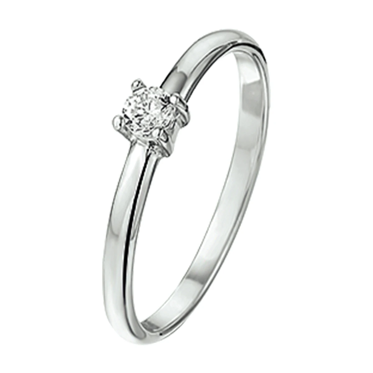 ring zirkonia zilver gerhodineerd