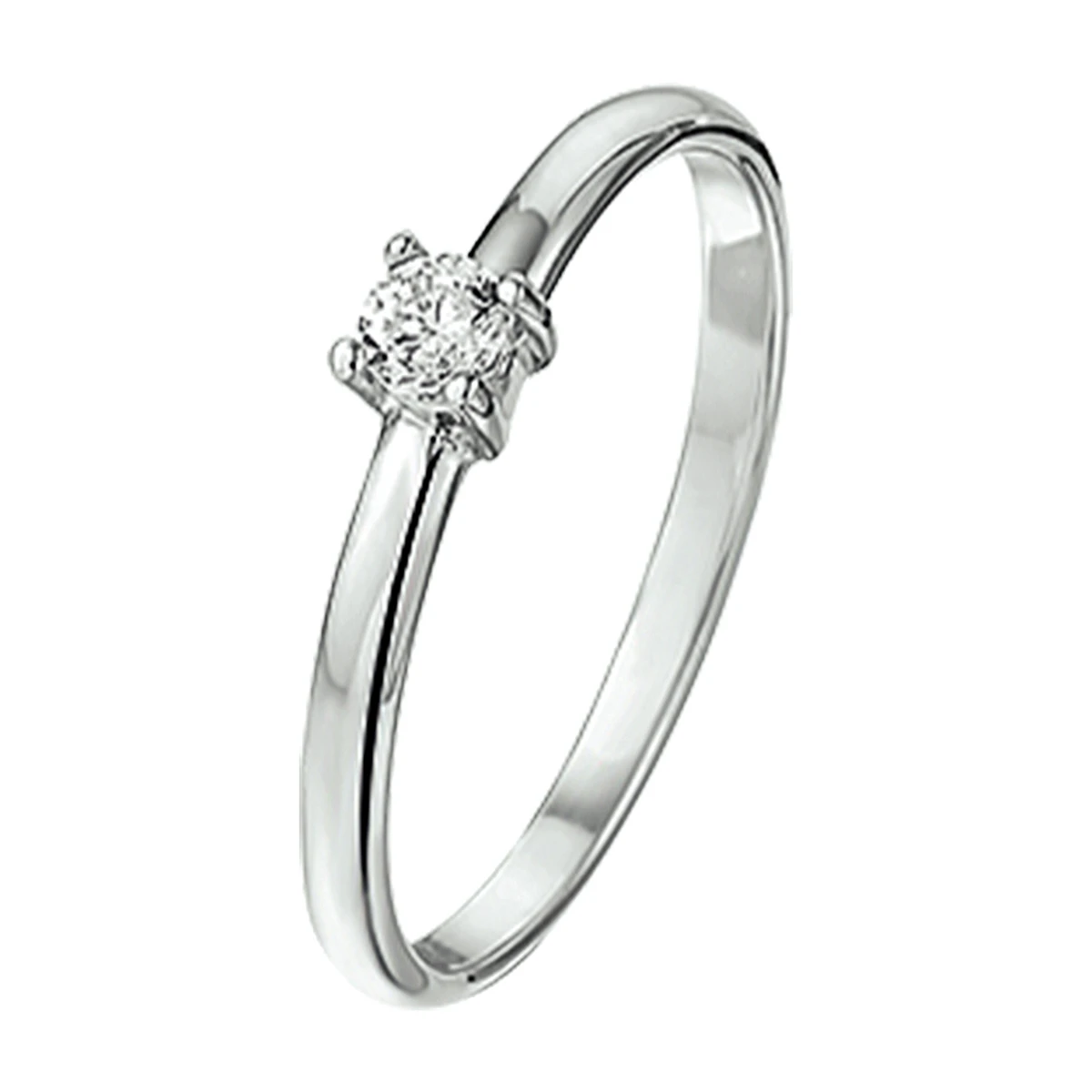 ring zirkonia zilver gerhodineerd
