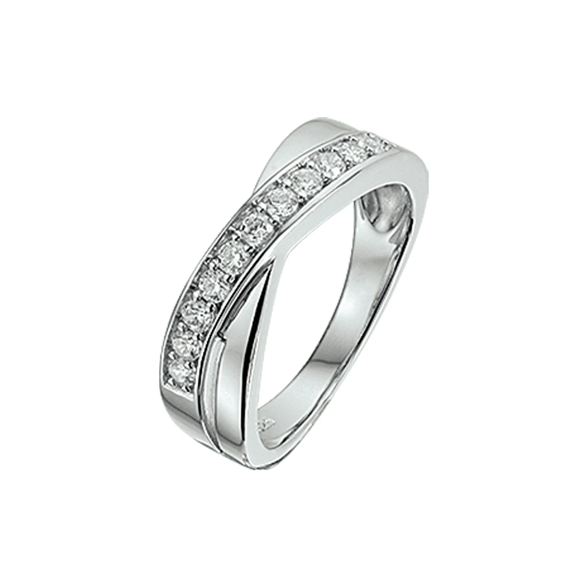 ring zirkonia zilver gerhodineerd