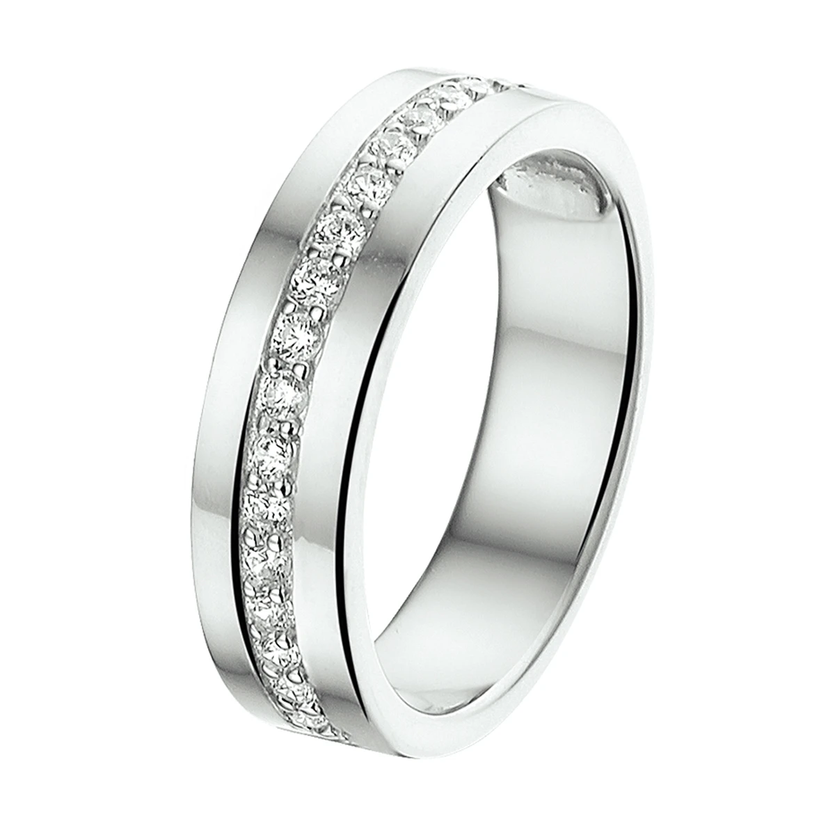 ring zirkonia zilver gerhodineerd