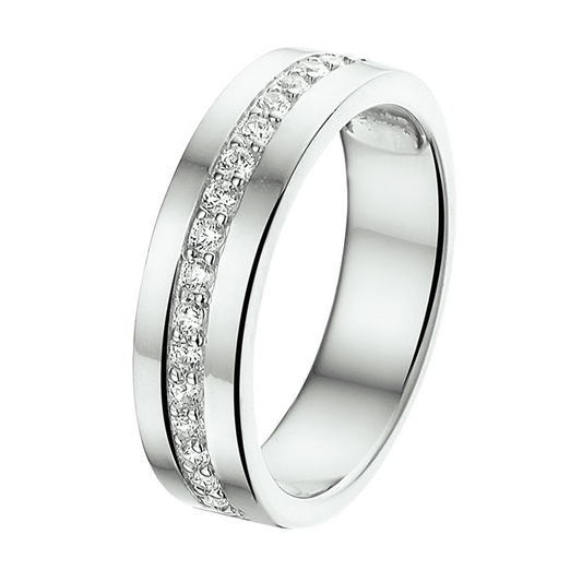 ring zirkonia zilver gerhodineerd