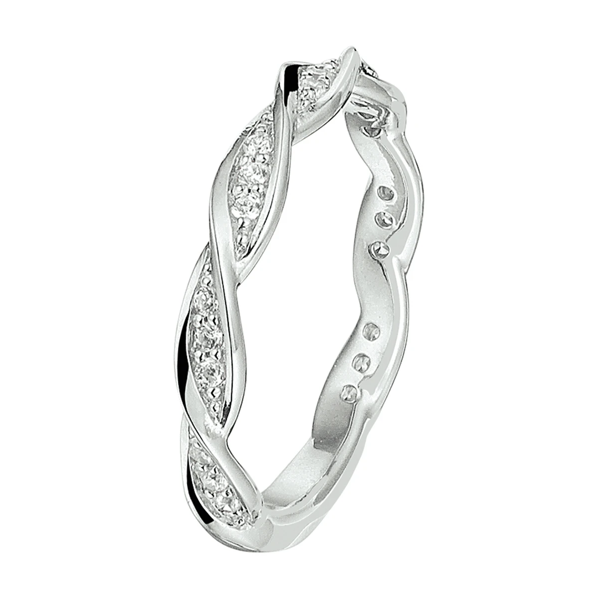 ring zirkonia zilver gerhodineerd