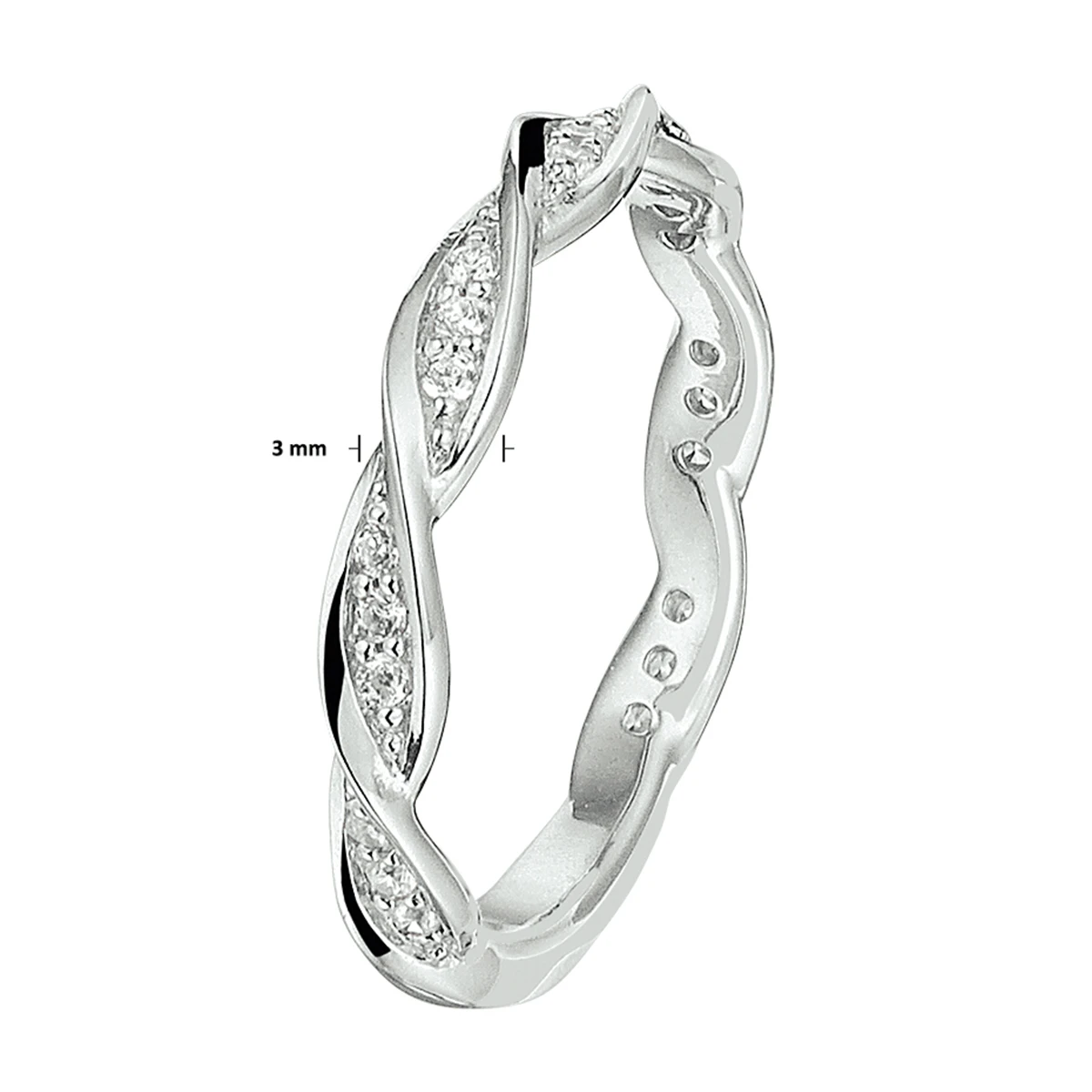 ring zirkonia zilver gerhodineerd